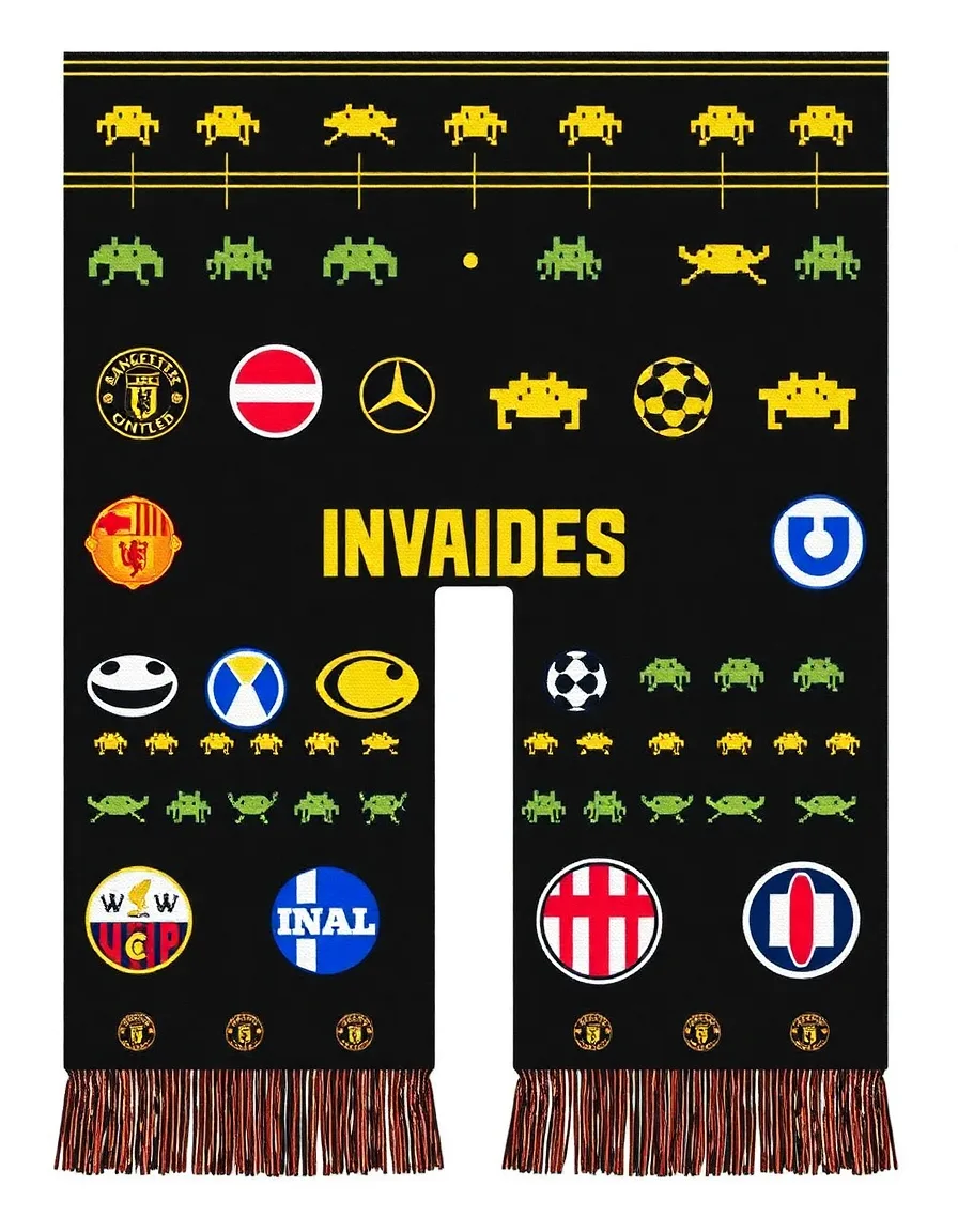 Fanschal Art Space Invaders | Designvariante 2