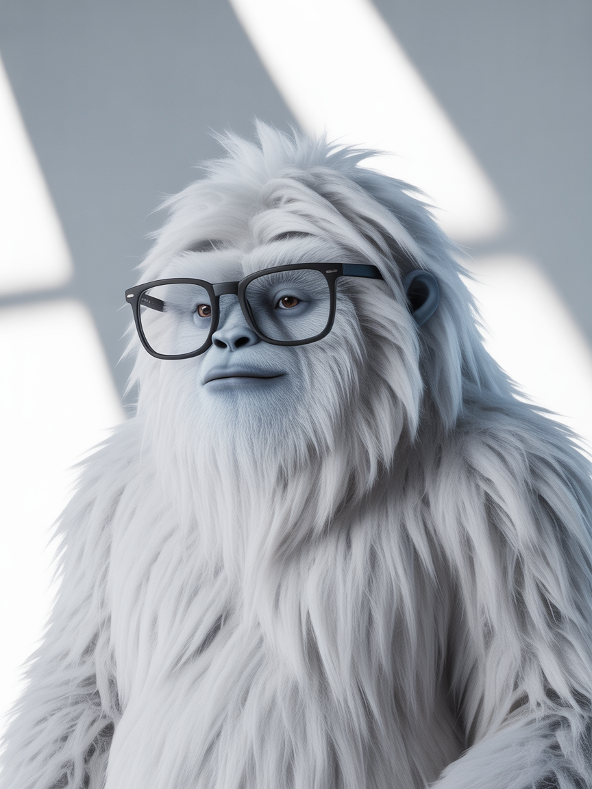 Fanschal Yeti mit Brille | Designvariante 3