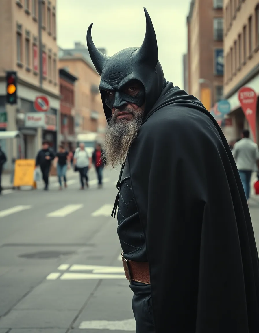 Gigantic bad actor with a cape | mood image