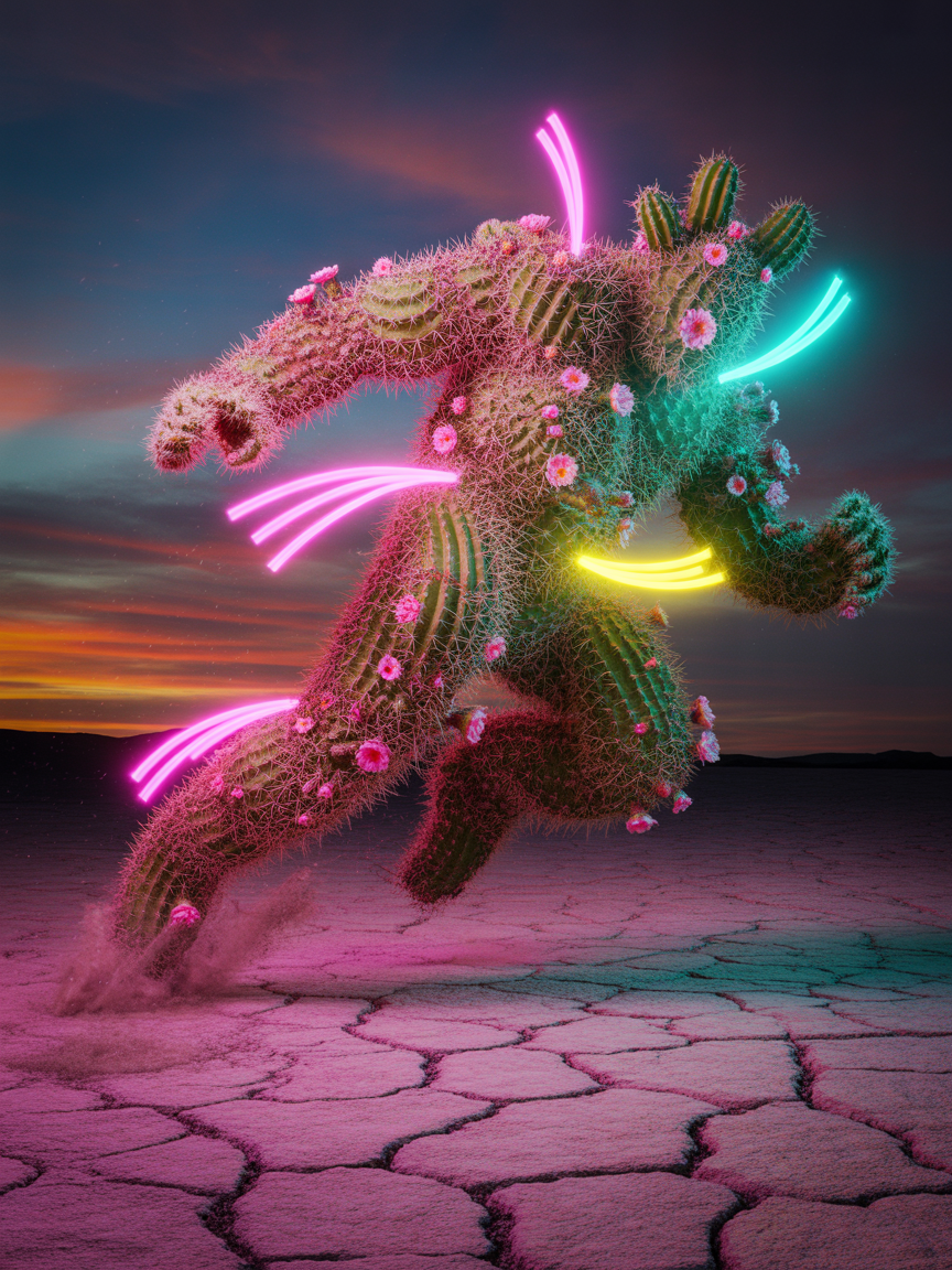 Kaktus Monster mit Maxischall Radio | Designvariante 2
