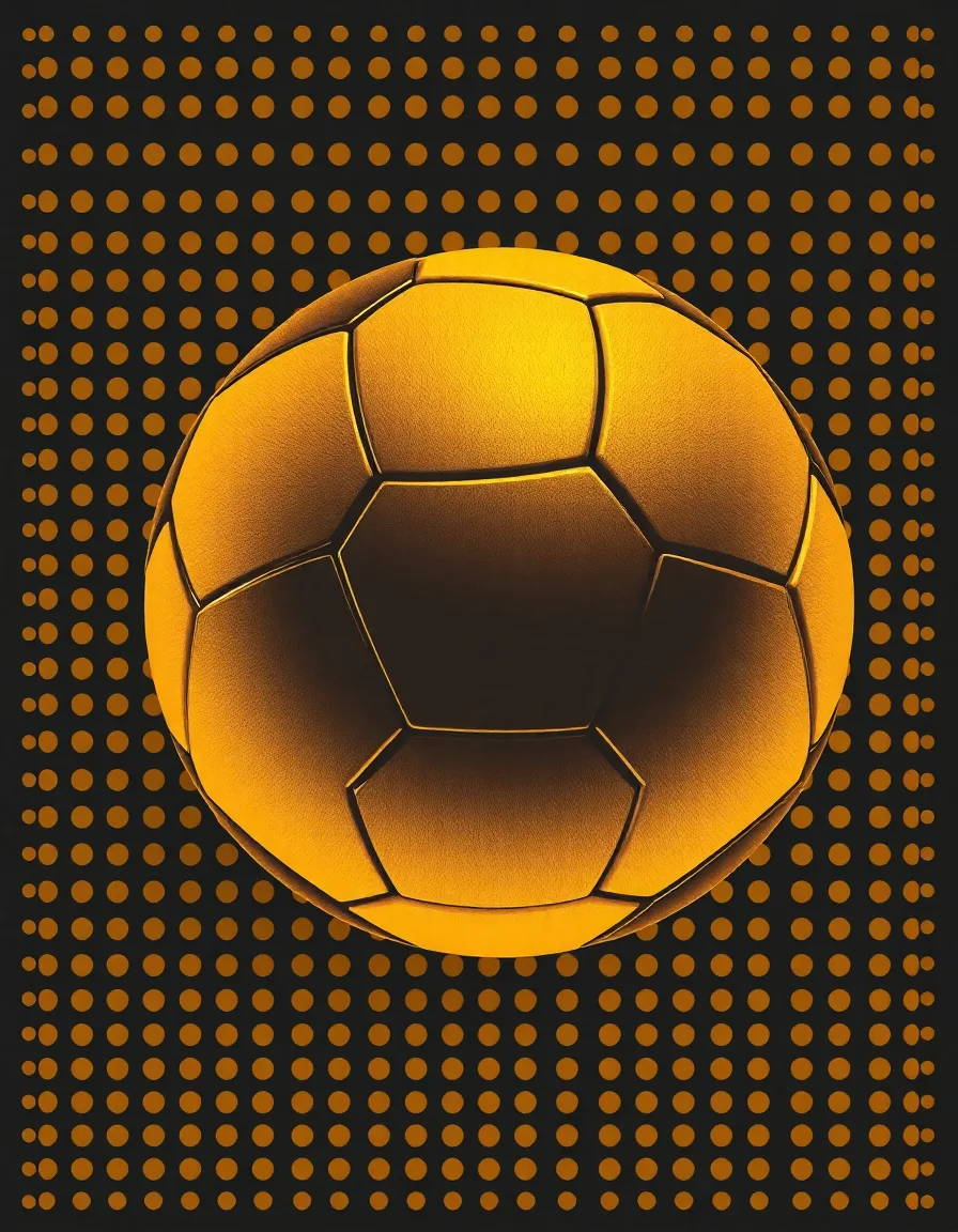 Schal: der goldene, mit Fussball | Designvariante 2
