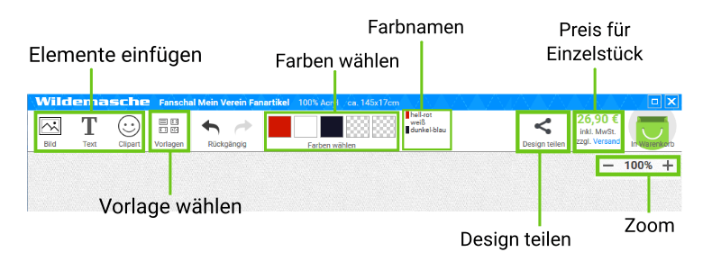 Online Designer Funktionen