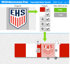 Football scarf insert logo or image