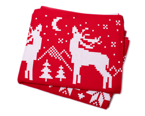 custom design a 2-colored knitted blanket