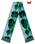 Art scarf pond with floating lilies 