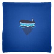 Knitted pillow cover penguin 