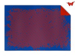 Strickdecke Querstreifen u Rand 