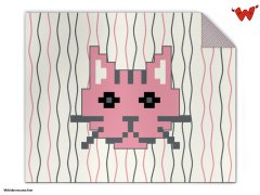 Knit blanket pixel cat 