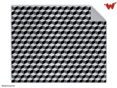 Knit blanket 4-color 3d blocks 