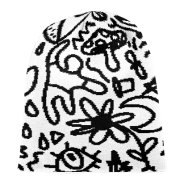Knitted beanie doodle design 