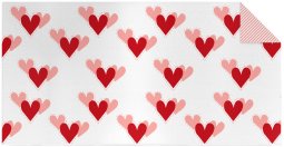 Knit fabric panel hearts 