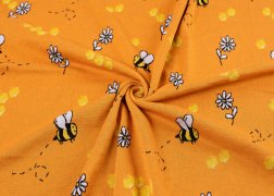 Knit fabric honey bees 