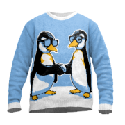 Knit sweater penguins 