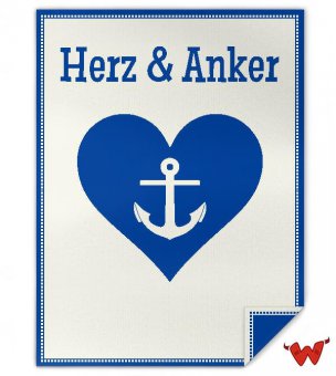 Baby blanket heart & anchor 