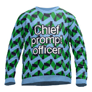 Knit sweater chief prompt officer 