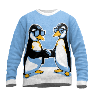 Knit sweater penguins 