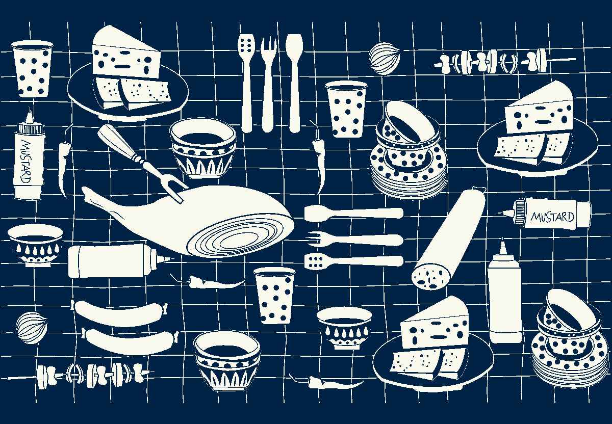 Knit blanket picnic 