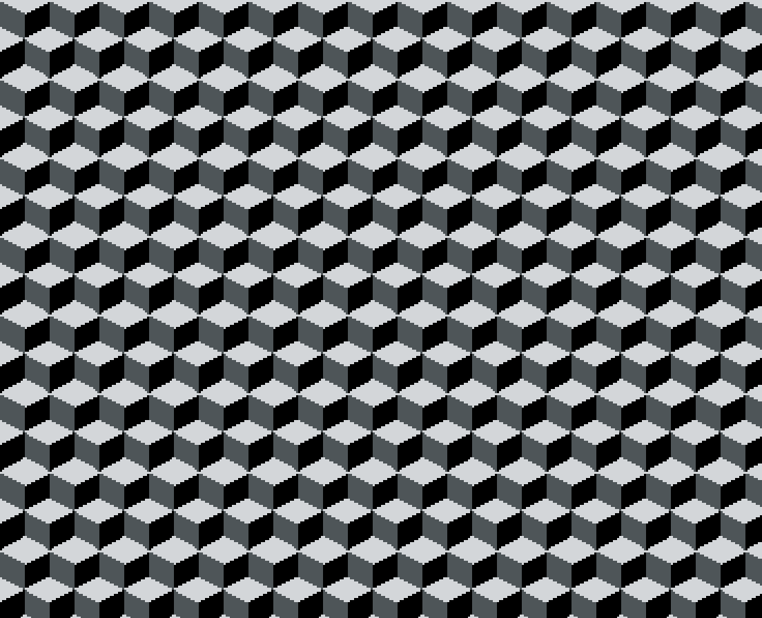 Strickdecke 4-farb 3D Blöcke 