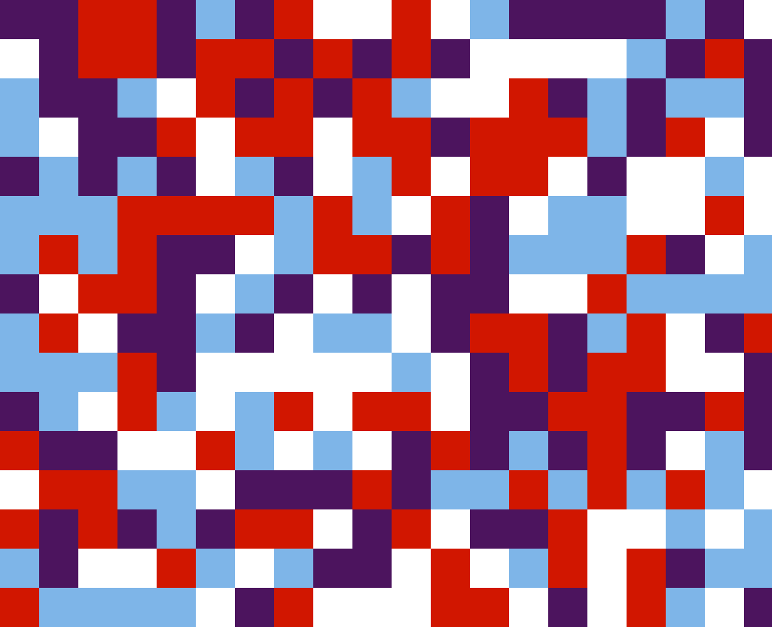 Strickdecke 4-farb Pixel Muster 