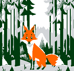 Beanie with fox illustration 