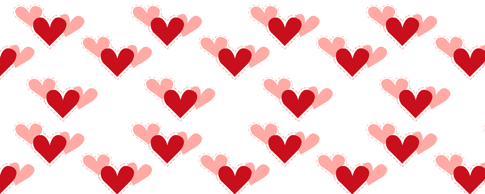 Knit fabric panel hearts 